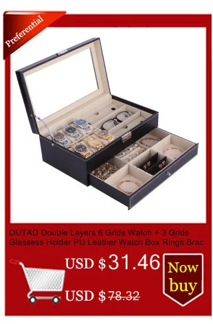 20 решетка ячейки коробки для часов Ювелирные изделия Органайзер Часы Дисплей Коробка для хранения Чехол из искусственной кожи квадратный ювелирные изделия Caket