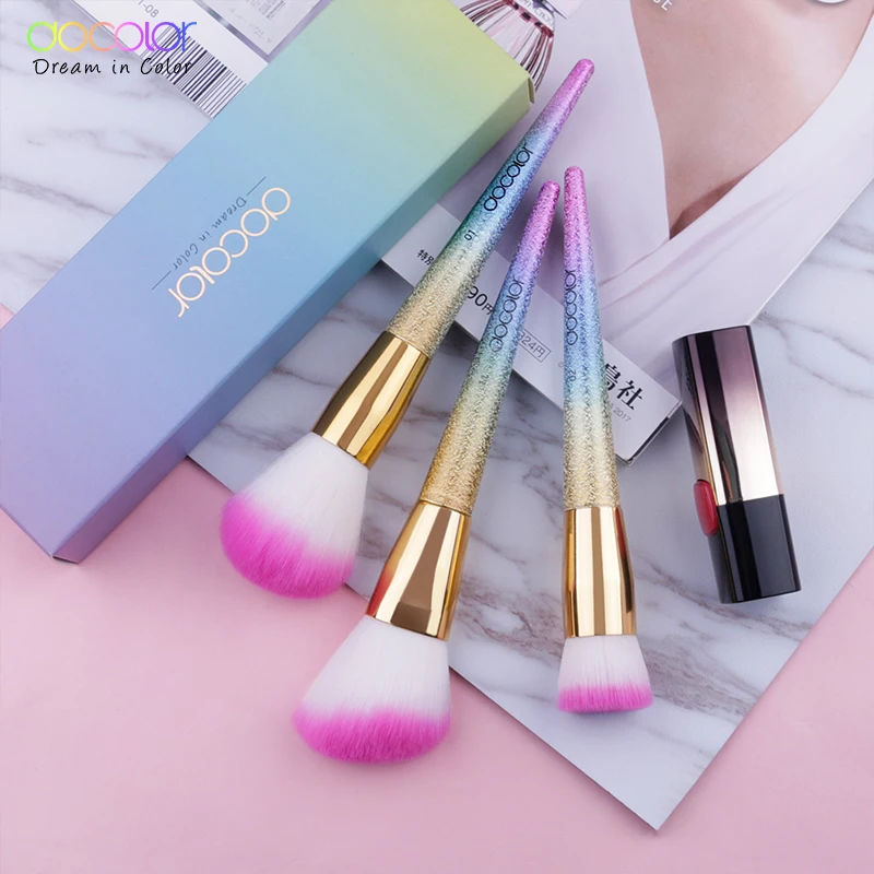 Docolor 3 шт./компл. Countour Фонд кисть для пудры лицо набор кистей для макияжа Красота Essential кисти для макияжа с коробкой