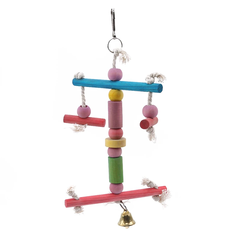 2019 1 шт Pet Bird Gnaw подвесные игрушки хлопковая веревка Радужная игрушка деревянные