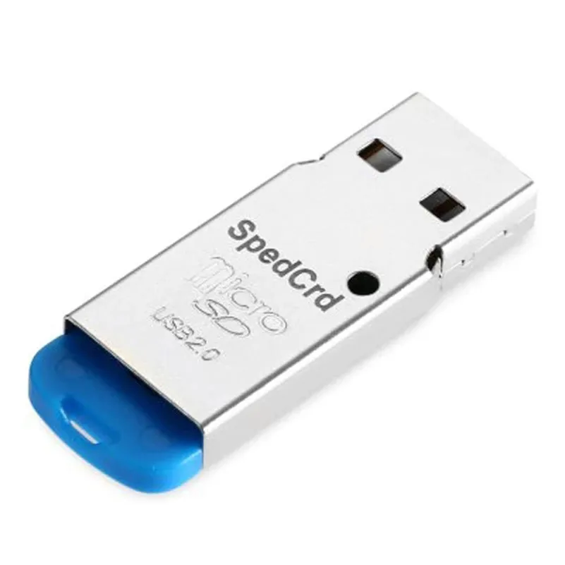 Высокоскоростной мини USB 2,0 Micro SD TF T-Flash адаптер для чтения карт памяти A8 - Цвет: Синий