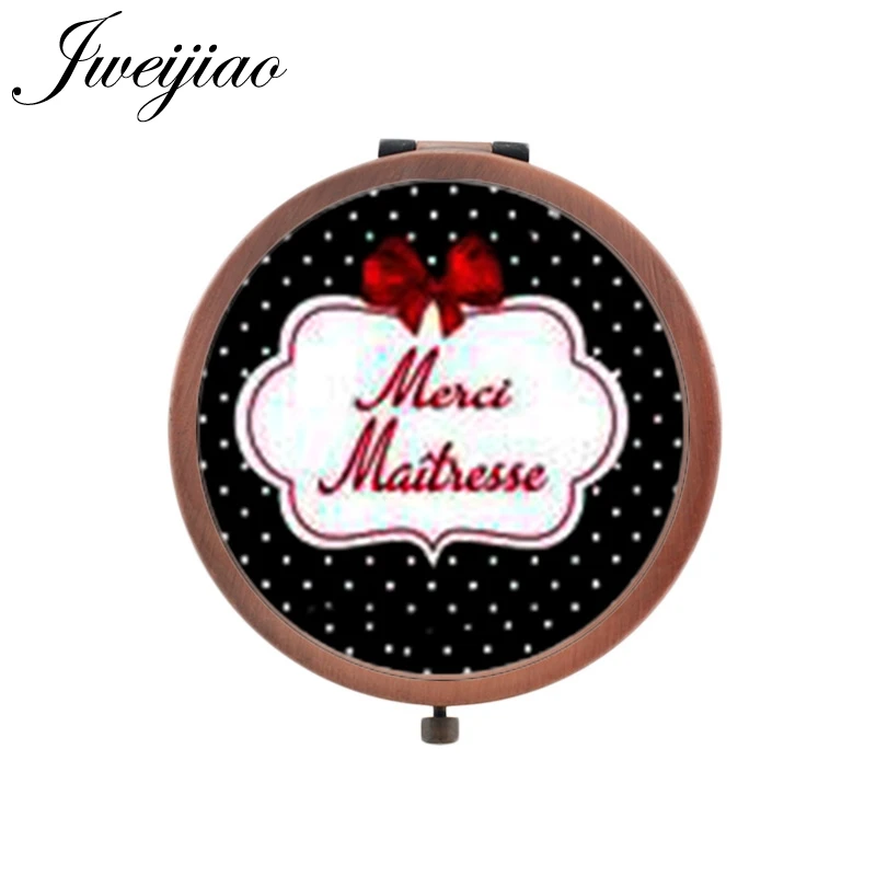 JWEIJIAO Merci Maitresse Брендовое компактное зеркало красота здоровье французская буква ручное зеркало маленькие зеркала для женщин CT290 - Цвет: CT306
