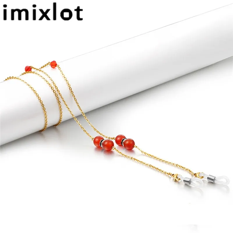 

Imixlot Высокая-класс Нержавеющая сталь красное вышитое бисером платье цепочка для очков для чтения для Для женщин Ретро Анти-скольжения очки ...