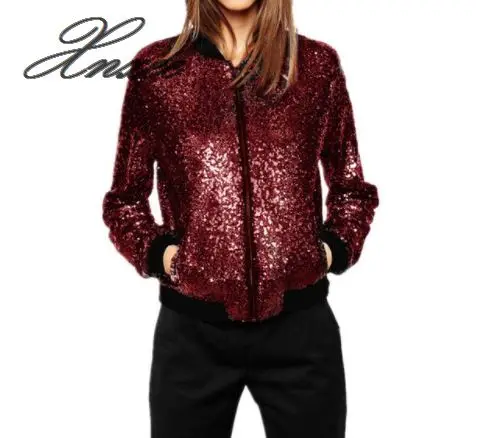 

2020 Xnxee fashion sequin baseball uniform wild casual jacket short jacket