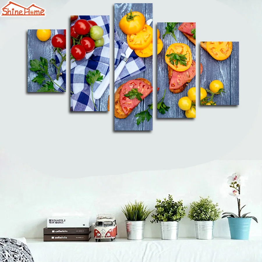 Фотофон для стен с рисунком свежих салатов овощей и фруктов|prints painting|fruit wall