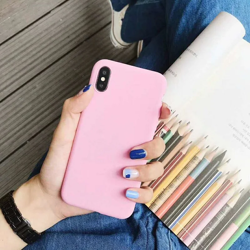 YPAY матовый чехол для телефона iPhone 7 6 6s 8 plus X XR XS MAX простой однотонный Ультратонкий