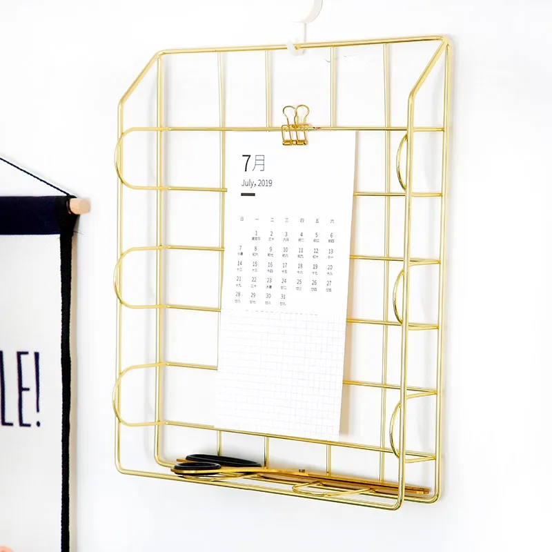 Nordic Metal Books Storage Basket Office Desktop Groceries Rack Stackable Magazine Finishing File Box Organizer | Дом и сад