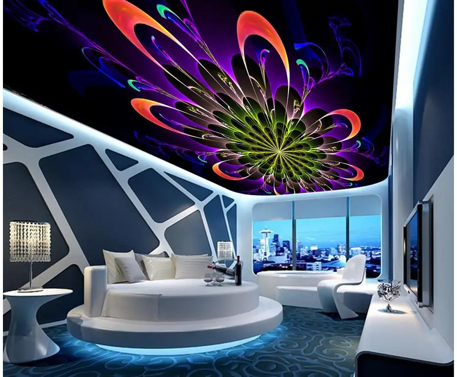 Декор для дома динамическая Радуга Модные потолочные Френки KTV 3d обои гостиной |