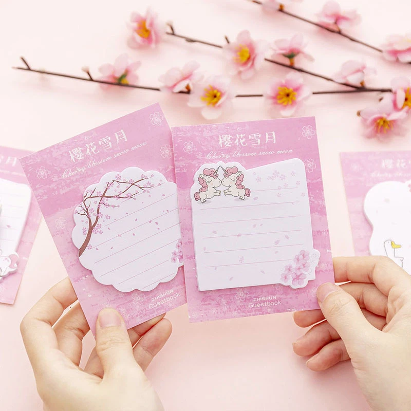 30 листов милый единорог липкие блокноты Kawaii Cherry Memo padsps детские подарки школьные