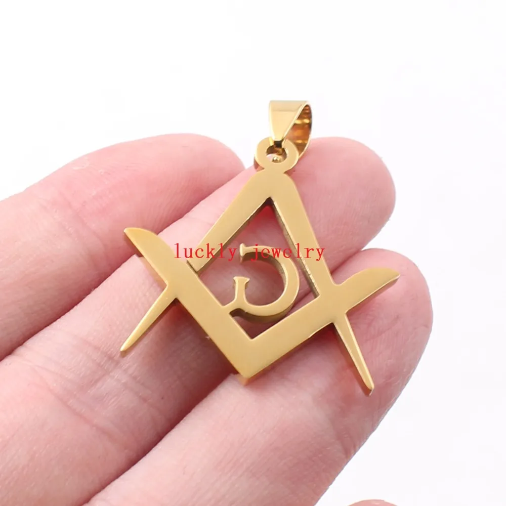 Luckly подвески из нержавеющей стали с золотым масонским символом для мужчин