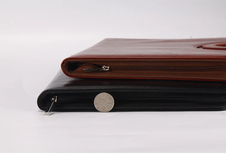 Multi-function Office Leather Folder Notebook PU Binder File Folder Briefcase Business Document Certificate Package Portable Bag