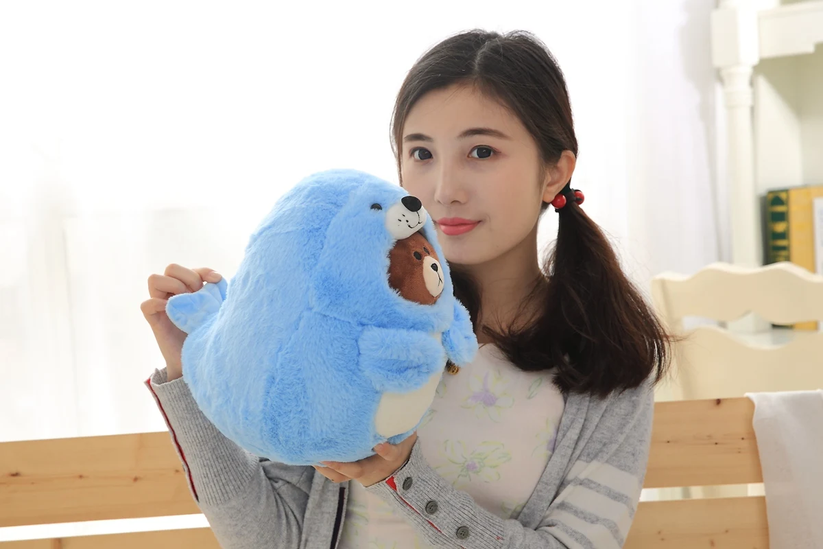 Kawaii животные Ежик дельфины бурый медведь плюшевые игрушечные лошадки мягкие куклы детей Рождественский подарок обувь для девочек мягки