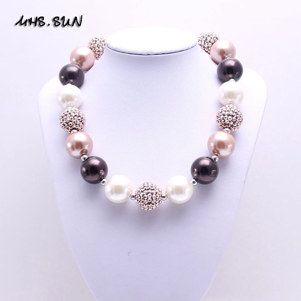 MHS.SUN Baby Girls Cute Beads Necklace Kids Chunky Bubblegum Fashion Children Toddler Jewelry Handmade Gifts | Украшения и