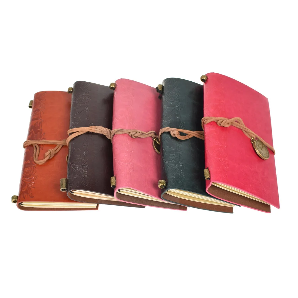 1 шт. кожаный чехол в стиле ретро Тетрадь круглый чистые страницы строка тетрадь