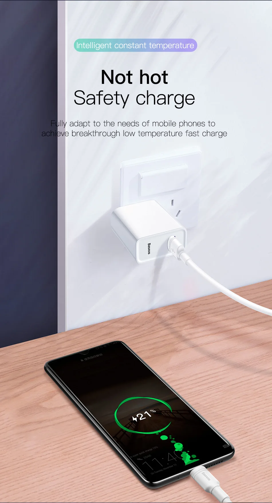 Baseus 22,5 Вт USB зарядное устройство с американской вилкой для путешествий зарядное устройство адаптер переносной USB ЗУ для мобильного телефона для iphone X samsung 2.4A