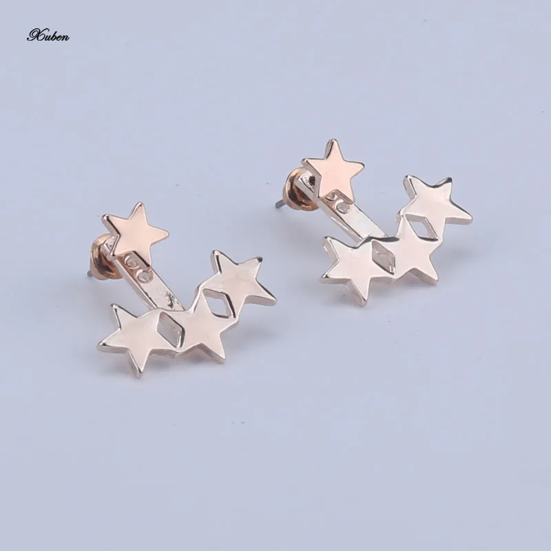Серьги золотистого цвета со звездами серьги гвоздики для женщин ювелирные