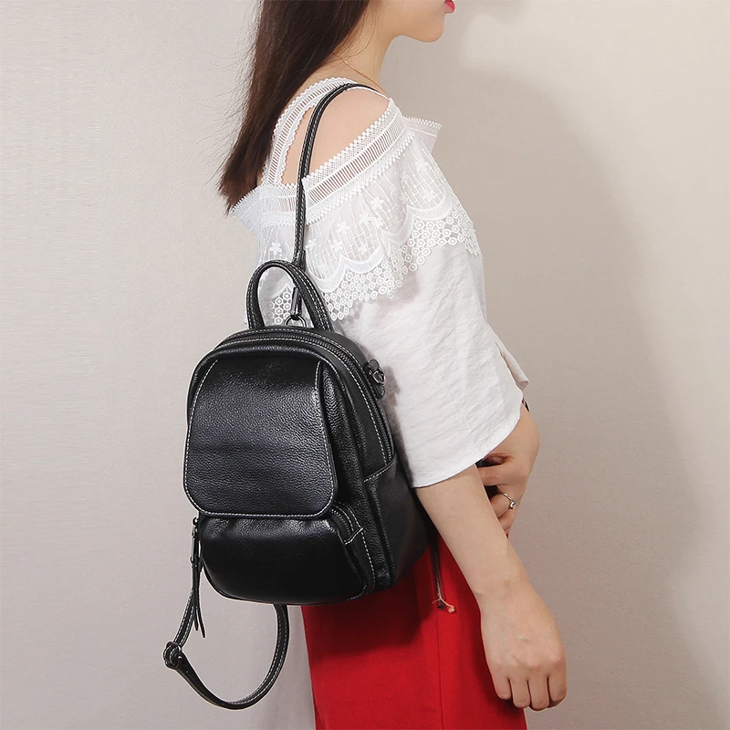 Сладкий снег mochila feminina винтажный женский многофункциональный кожаный рюкзак