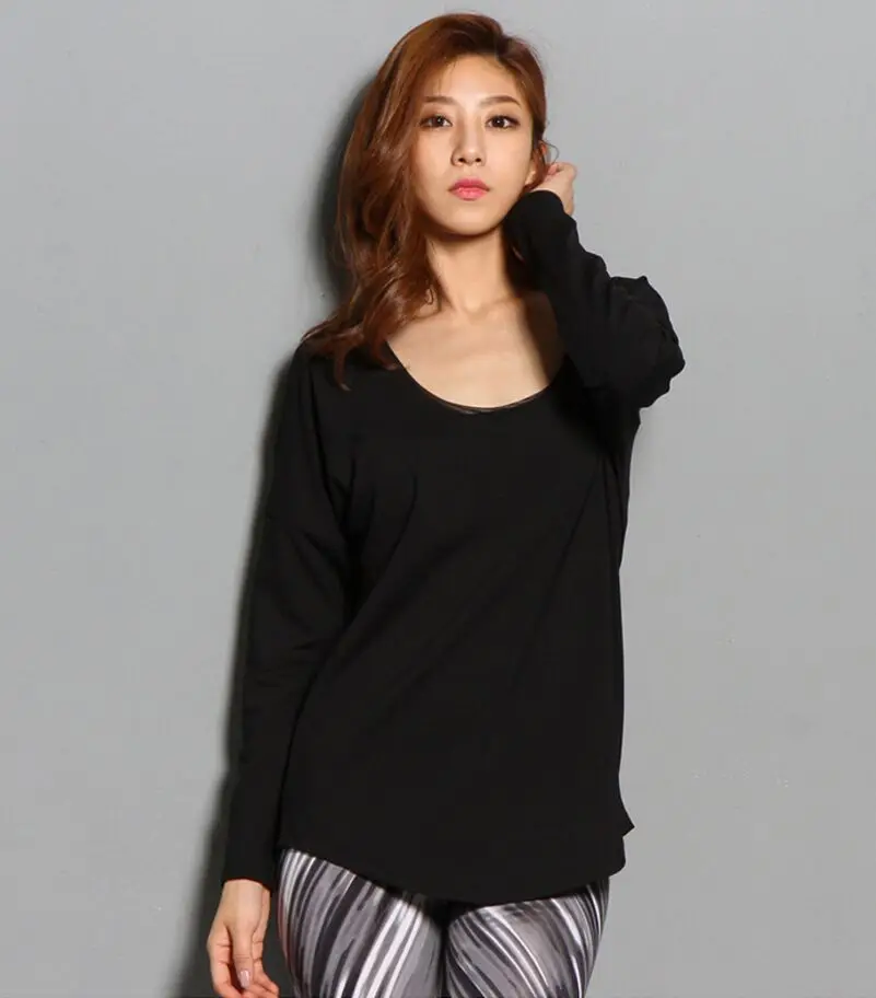 Сетчатая Лоскутная футболка с длинными рукавами для спортзала йоги тренировок