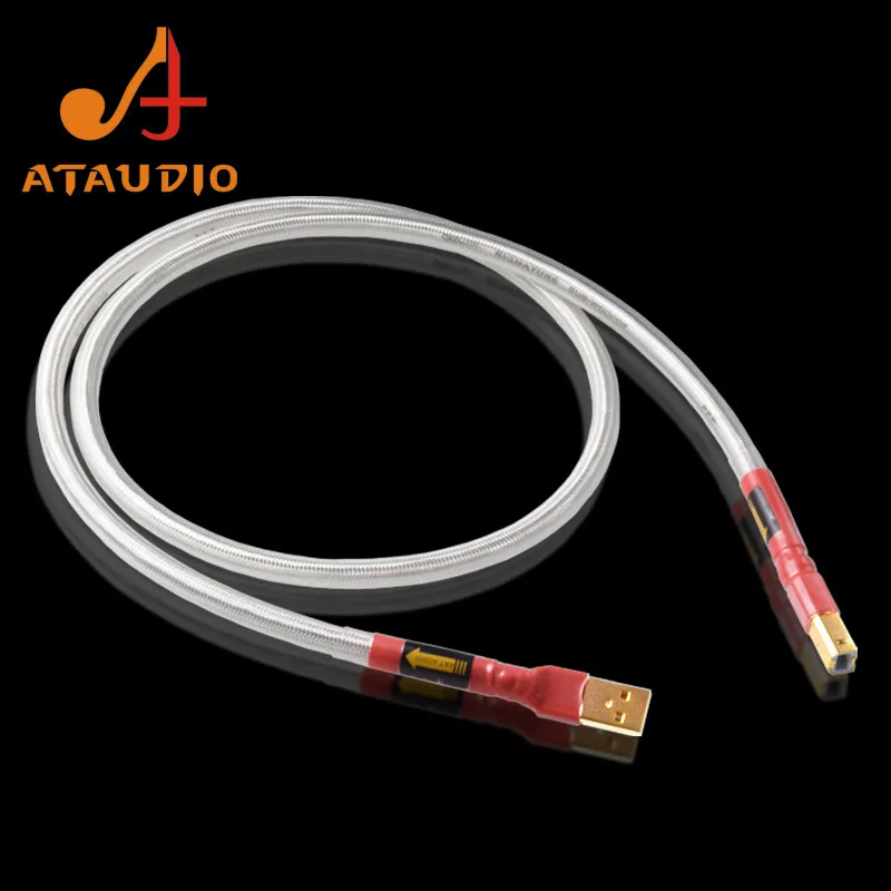 Белый ATAUDIO посеребренный QED Hifi usb кабель высокого качества type A-B DAC USB кабель для передачи данных - Цвет: Белый