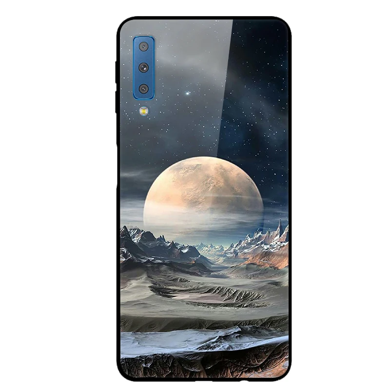 Для samsung A7 чехол из закаленного стекла A750 жесткий чехол для samsung Galaxy A7 чехлы для телефонов Чехол 7 7A мягкий бампер