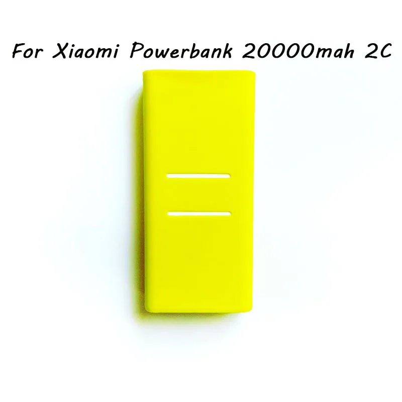 Green 20000mah 2C Внешний Противоскользящий силиконовый чехол для Xiaomi power Bank 2 10000 mAh 20000 mAh 2C power Bank чехол резиновый защитный чехол - Цвет: Green 20000mah 2C