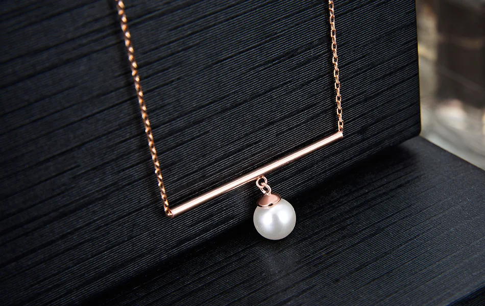 ORSA JEWELS Top Grade Shell Pearl Women Pendant Necklace Rose Gold/Silver Color 925 Sterling Silver Necklace Fine Jewelry SN151