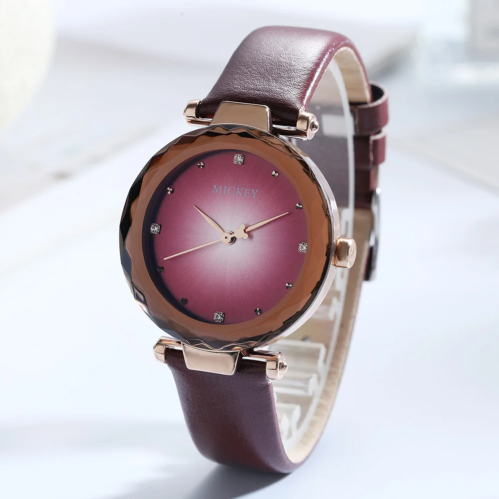 Disney Mickey Women Quartz Wristwatches Lady Leather Band Bracelet Gift Watches Reloj Mujer | Наручные часы