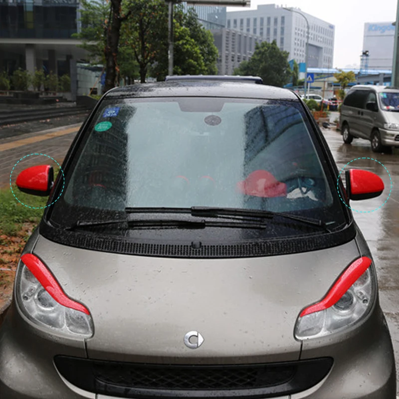 Для 2008- Smart Fortwo 451, Автомобильное зеркало заднего вида, декоративный чехол, модель автомобиля, аксессуары для зеркала, пара зеркальных корпусов