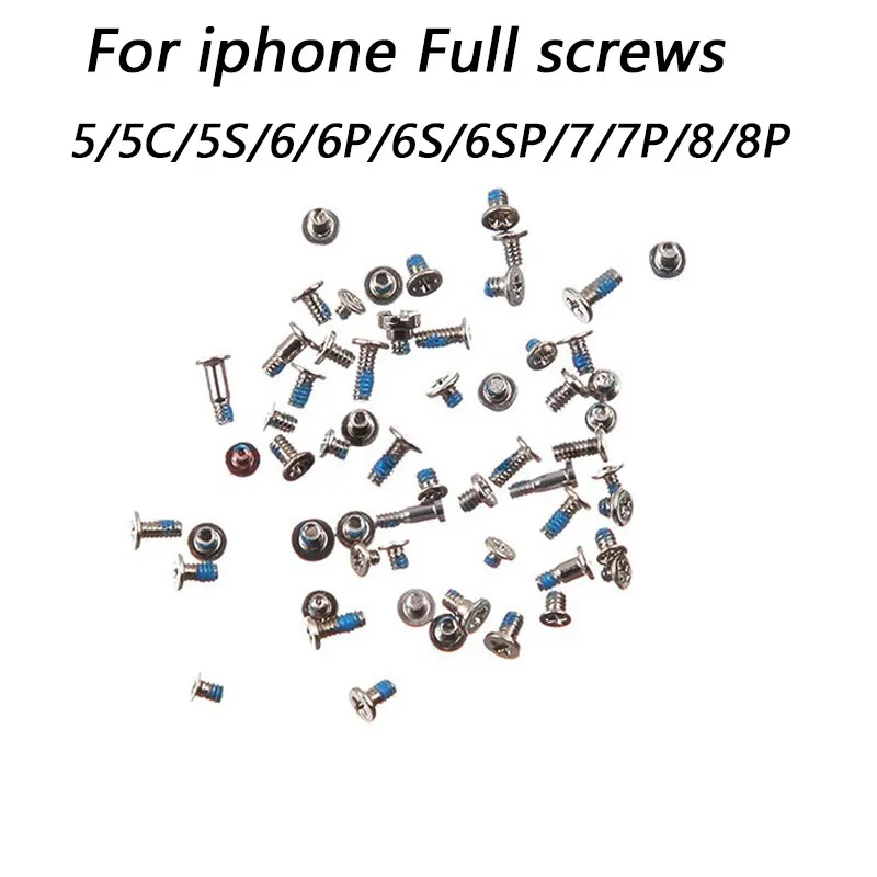 

1 шт. новый полный комплект винтов с винтовым винтом для iphone5, 5C, 6, 6 Plus, 6S, 6S Plus, 7, 7 Plus, 8, 8 Plus, запасные части