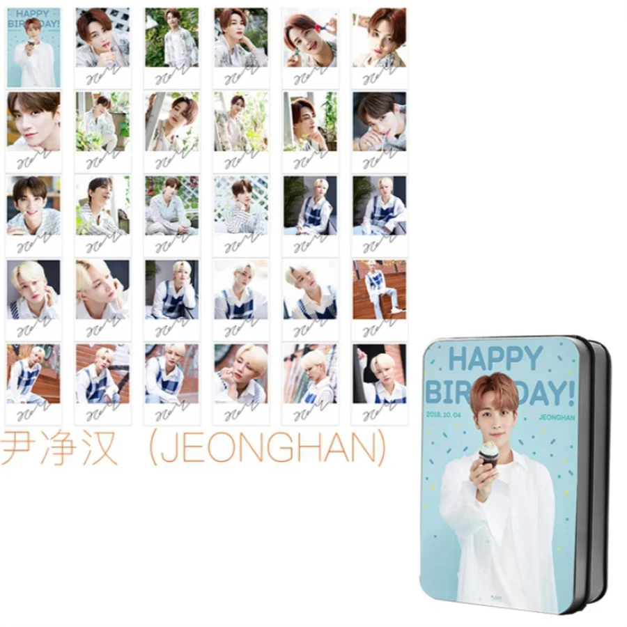 JEONGHAN Kpop Seventeen Members Polaroid Lomo фото карта DK Woozi Hape день рождения HD Фотокарта коллективные карты 30 шт - Цвет: JEONGHAN