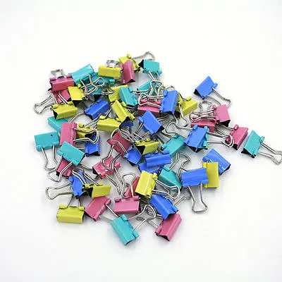 

60pcs/lot 15mm Colorful Metal Binder Clips Paper Clip Office Stationery Binding Supplies