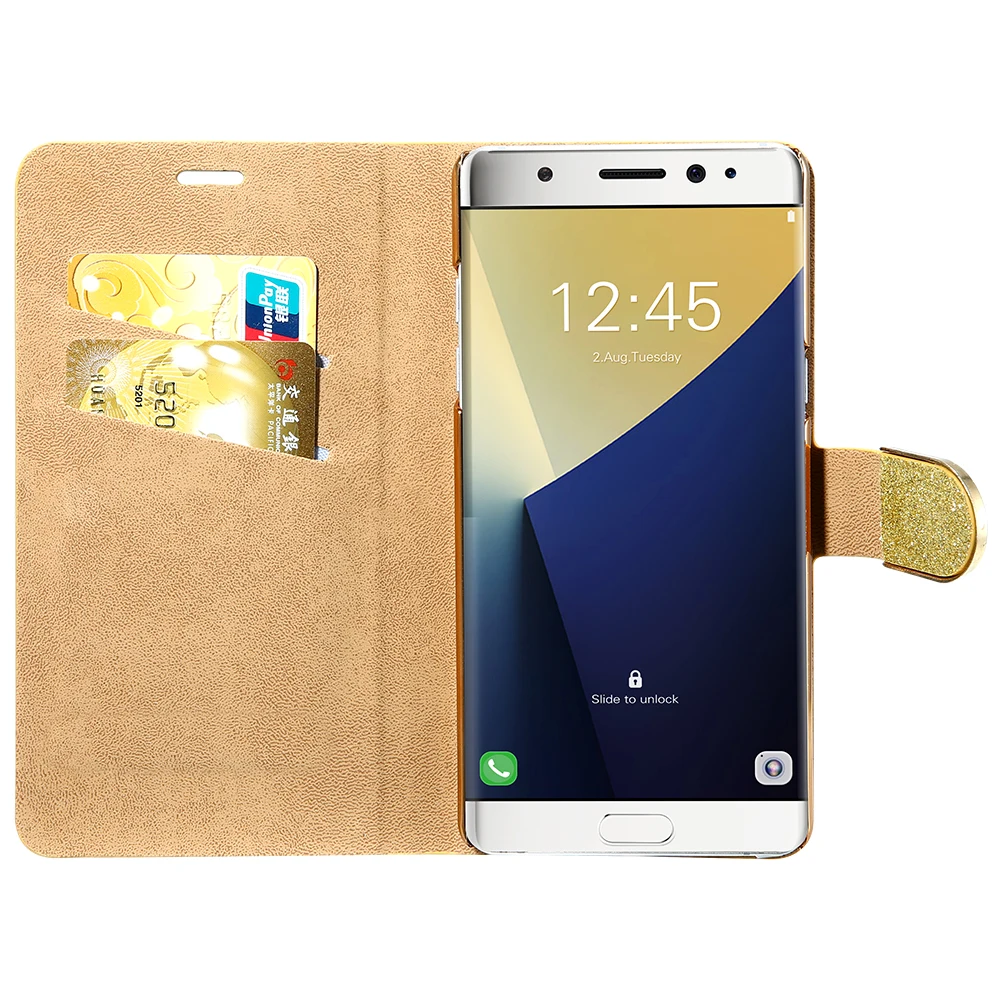 KISSCASE Стразы шикарные бриллианты кожаный чехол с Откидывающейся Крышкой для samsung