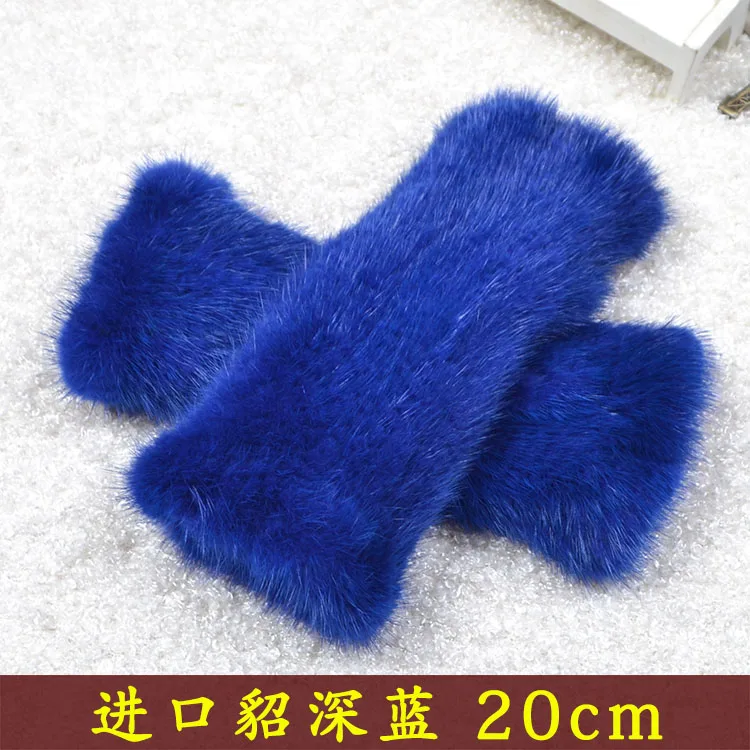 ZDFURS* новые теплые варежки модные черные коричневые женские зимние норковые меховые перчатки варежки - Цвет: 16