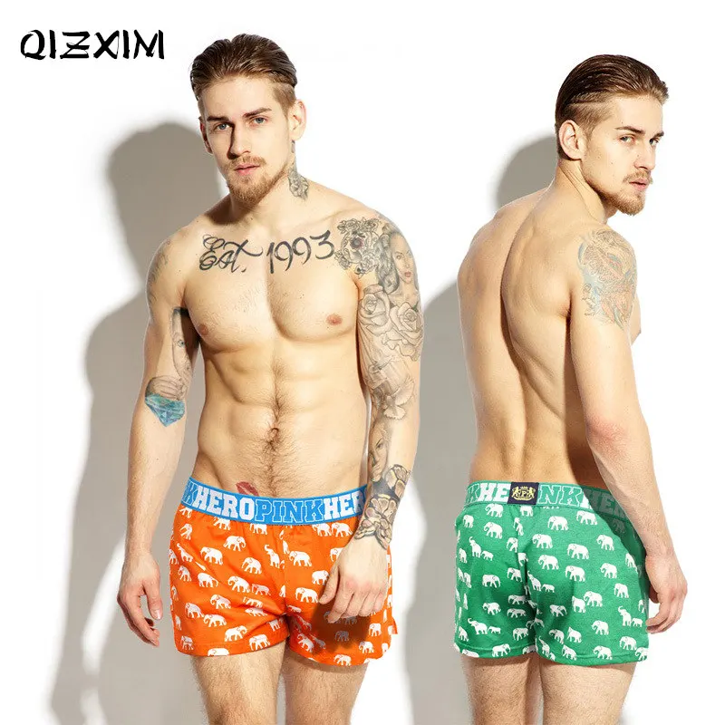 Хлопковые боксеры QIZXIM в виде слона с принтом животных домашние пляжные шорты