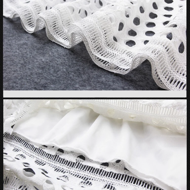2018 Весна Винтаж выдалбливают кружевная юбка для женщин тонкий высокая