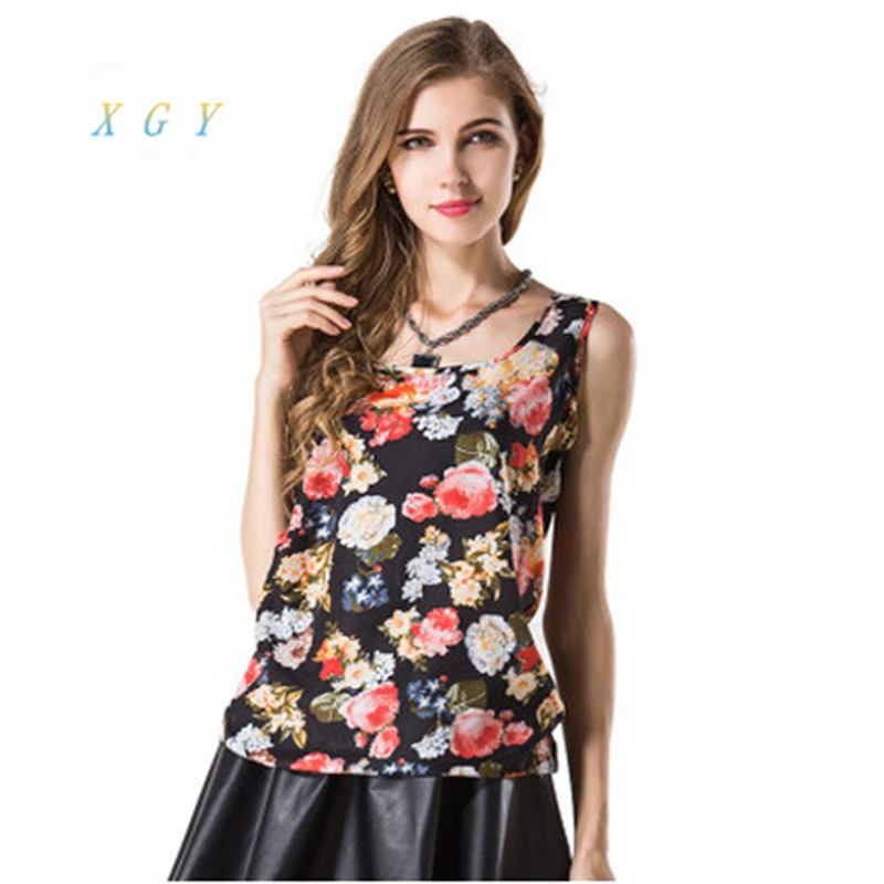 Лидер продаж летняя модная женская майка для девочек повседневный шифоновый