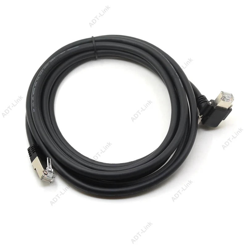 GIGE Камера кабель GigE RJ45 винт для кабеля замок промышленный Камера машинного зрения большого диаметра из углеродистой стали 90 градусов угловой дизайн