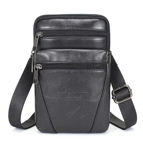 style2 6027 black Пояса из натуральной кожи, поясные сумки, маленькая поясная сумка для мужчин, дорожная сумка через плечо, мужской кошелек, кошельки, сумки, чехол для телефона - Цвет: style2 6027 black