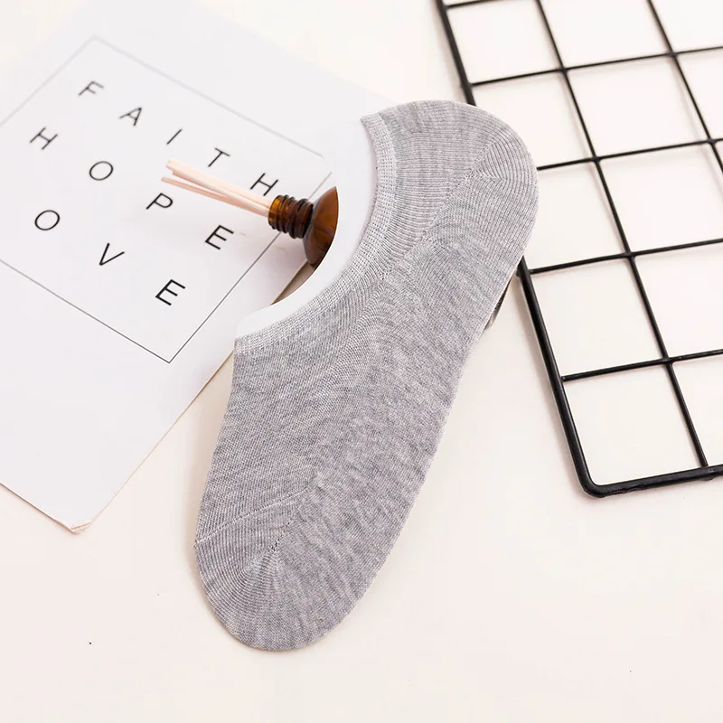 5 light grey 10 шт. = 5 пар мужские короткие дышащие носки невидимые лодочки с низким вырезом носки из бамбукового волокна новые Брендовые повседневные деловые носки - Цвет: 5 light grey