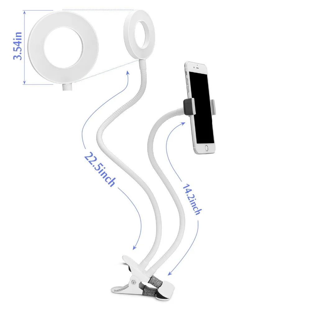 Кольцевой светильник с держателем для телефона гибкий держатель мобильного