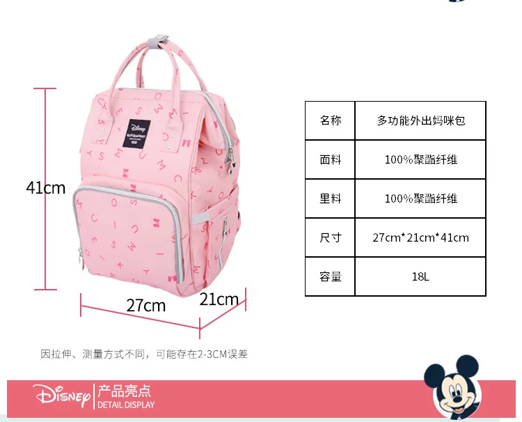 Disney Мумия сумка новая мода большой емкости влажная Сумка Многофункциональная пеленка сумка для ухода за младенцем