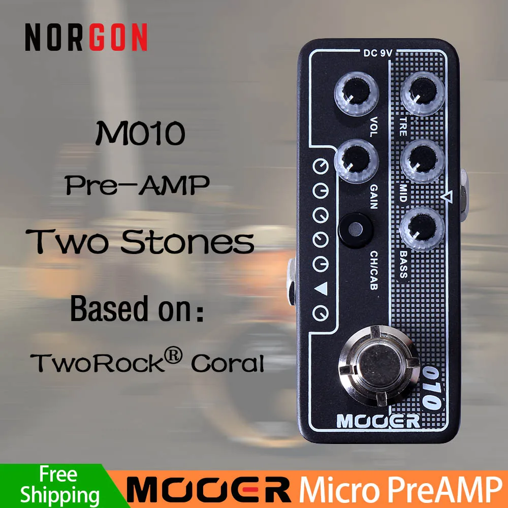 M010 Mooer предусилитель электрогитары педаль эффектов задержка реверберации аксессуары с высоким коэффициентом усиления бас микро Ампер симулятор Двойные каналы - Цвет: M010