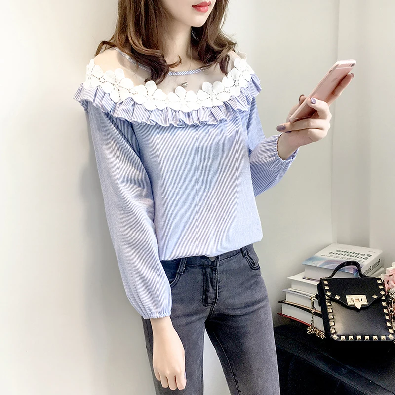 3xl плюс блузки большого размера feminina 2017 новые корейские весенне-Летние Стильные