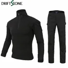 Тактическая Военная униформа, комплект одежды для пейнтбола, брюки, рубашка с наколенниками, Боевая тактическая форма армии США, черного цвета