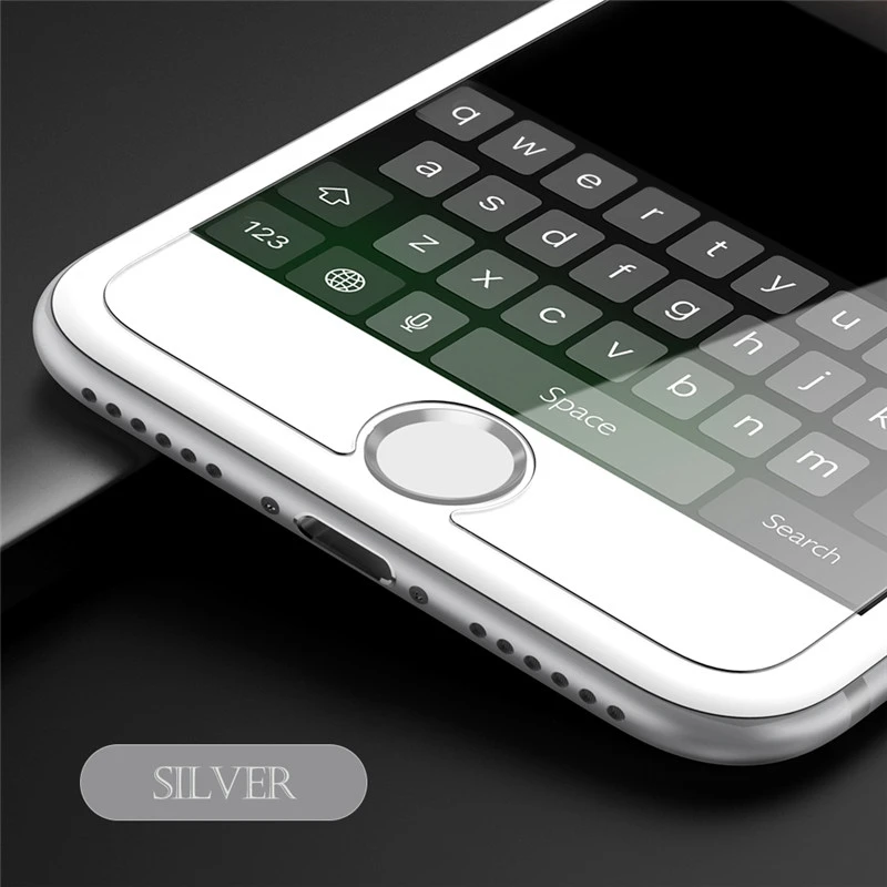 White Sliver KISSCASE кнопка домой наклейка для Apple iPhone 6S 6 7 8 Plus 5 S 5 SE 4S 4 Кнопка Домой стекло для iPad Air 1 2 Mini 2 3 4 Pro пленка - Цвет: White Sliver