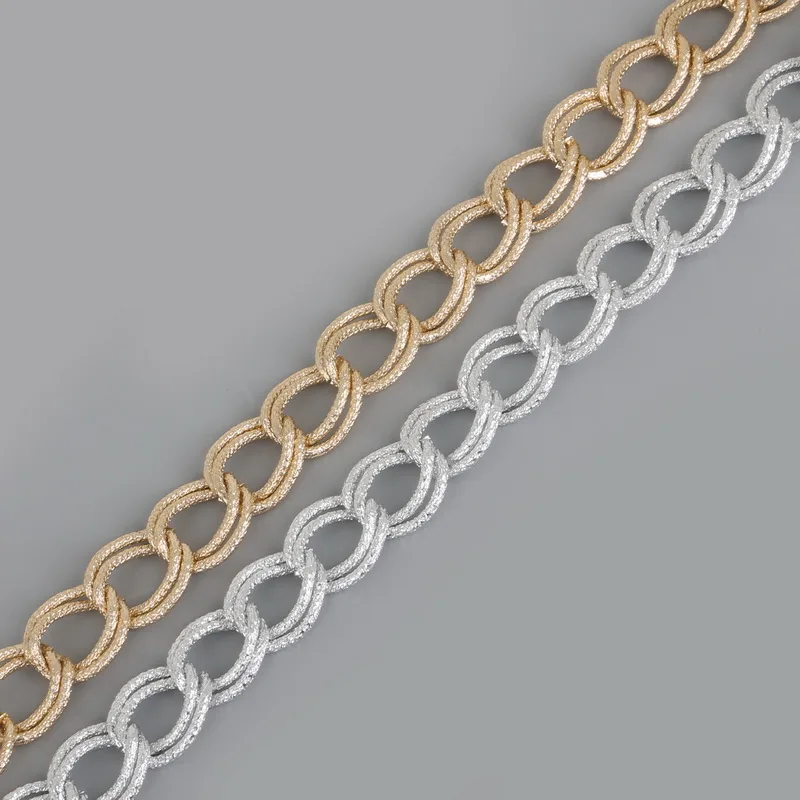 Алюминиевая цепь NiceBeads 1 м модная Позолоченная серебряная/светло Золотая для
