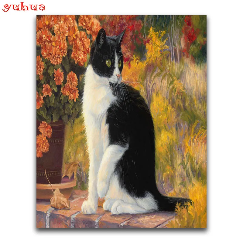 Full Square Diamond mosaic Animal kitten Round painting cat 5D DIY embroidery Cross stitch Cartoon colorful | Дом и сад