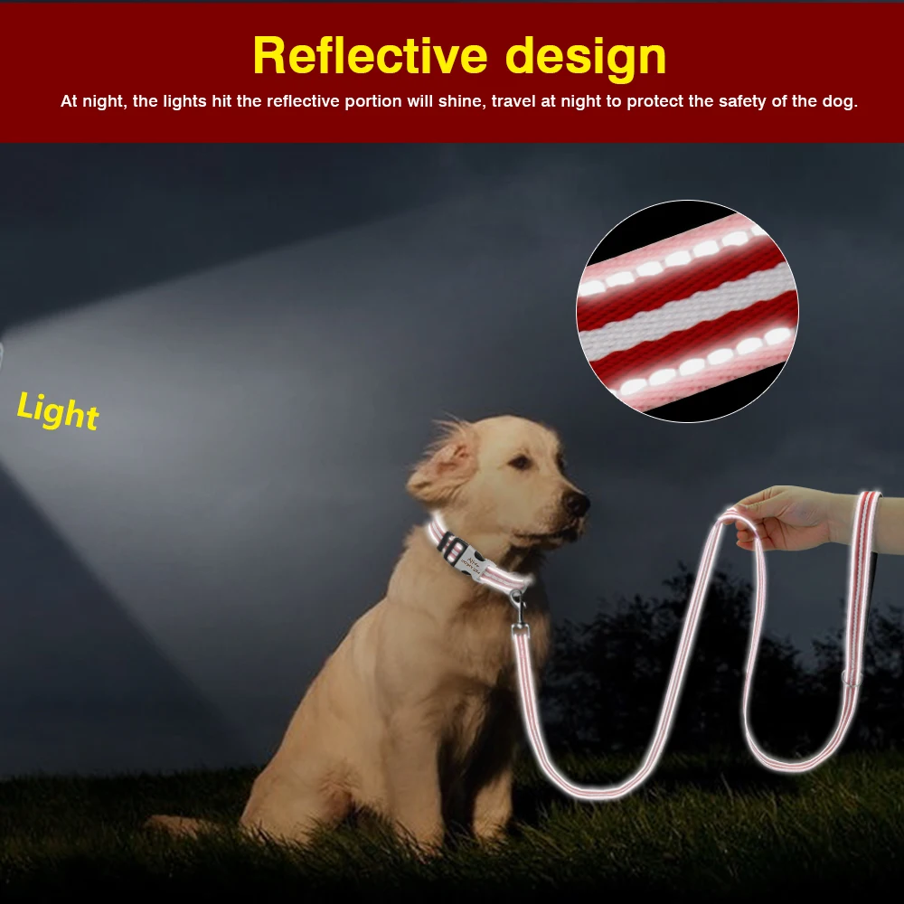5ft собаки поводок нейлоновый отражающий поводки для щенков спортивный пояс
