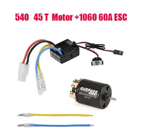 Rc 540 21T 27T 35T 45T 55T 80T бесщеточный двигатель с WP-1060-RTR 60A водонепроницаемый ESC для радиоуправляемого автомобиля Rock Crawler - Цвет: 45T with ESC