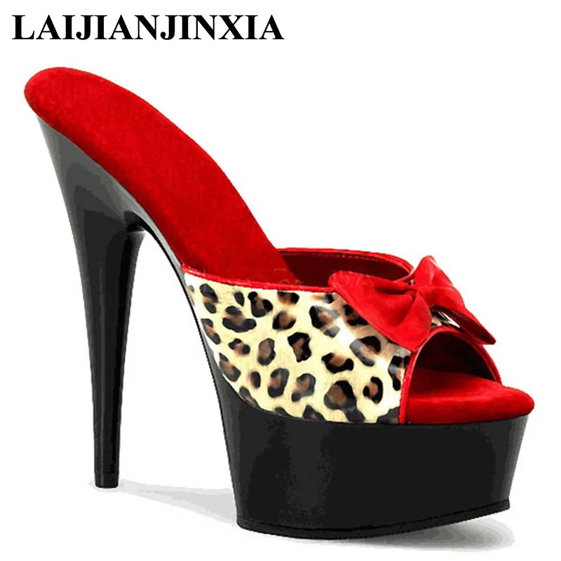 

Sexy Wedding Party New Women Dancing Shoes Stiletto 15cm High Heels Platform Slippers Pole Open Toe Dance Shoes