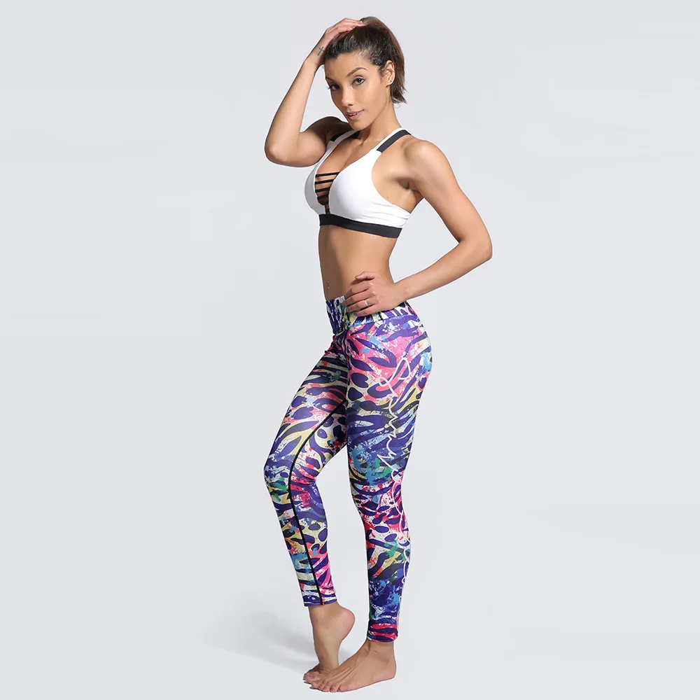 Лето 2017 модные леггинсы для девочек спандекс Леопардовый принт Спортивные